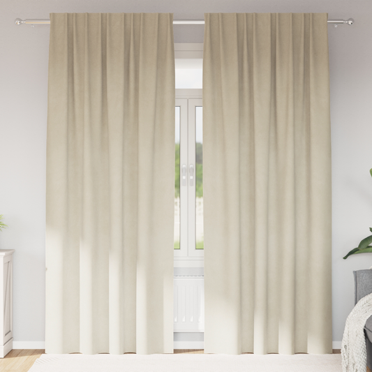 Mørklægningsgardiner Med Top Tape 2 Stk Creme Velvet