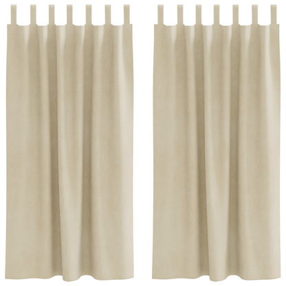 Mørklægningsgardiner Med Hængeleder 2 Stk Creme Velvet