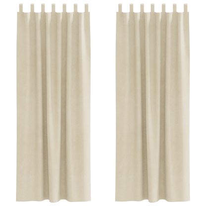 Blackout Gardiner Med Hængeløkker 2 Stk Creme Velvet