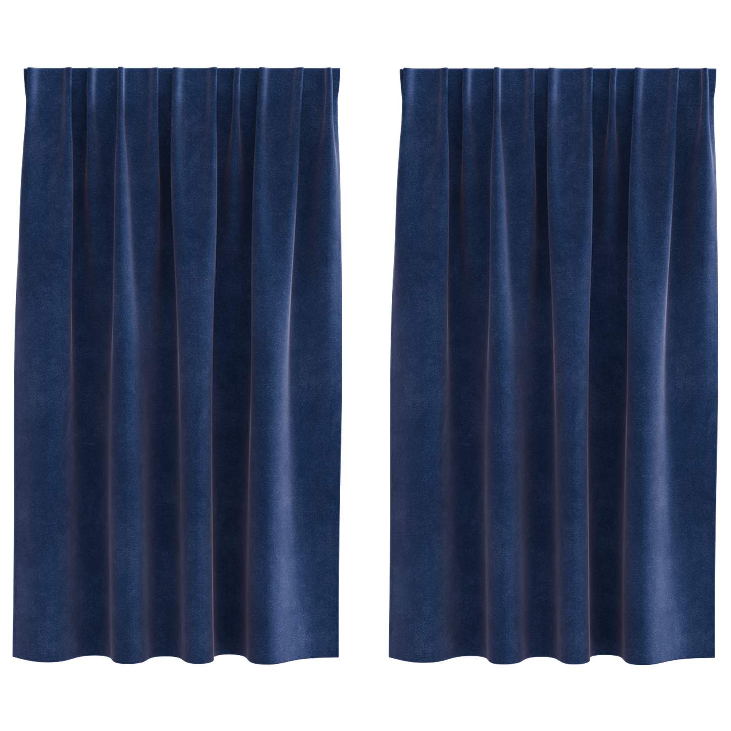 Mørklægningsgardiner Med Topbånd 2 Stk Mørkeblå Velour