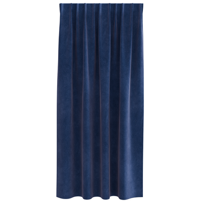 Mørklægningsgardiner Med Topbånd 2 Stk Mørkeblå Velour