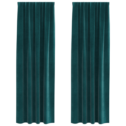 Blackout Gardiner Med Top Tape 2 Stk Mørkegrøn Velvet