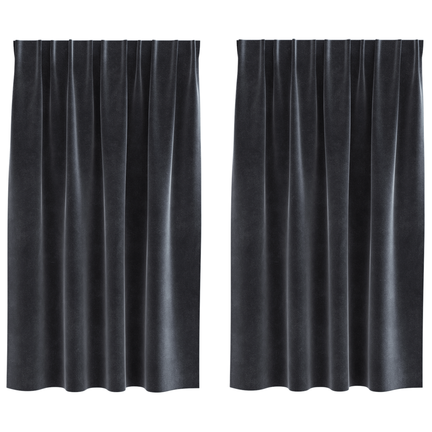 Mørklægningsgardiner Med Top Tape 2 Stk Mørkegrå Velour