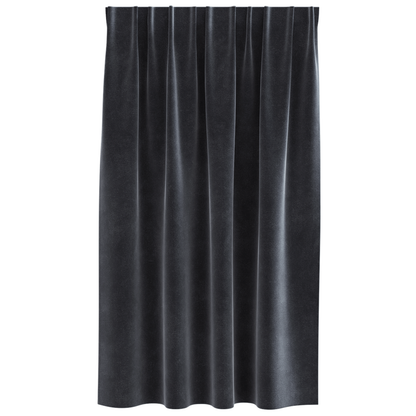 Mørklægningsgardiner Med Top Tape 2 Stk Mørkegrå Velour