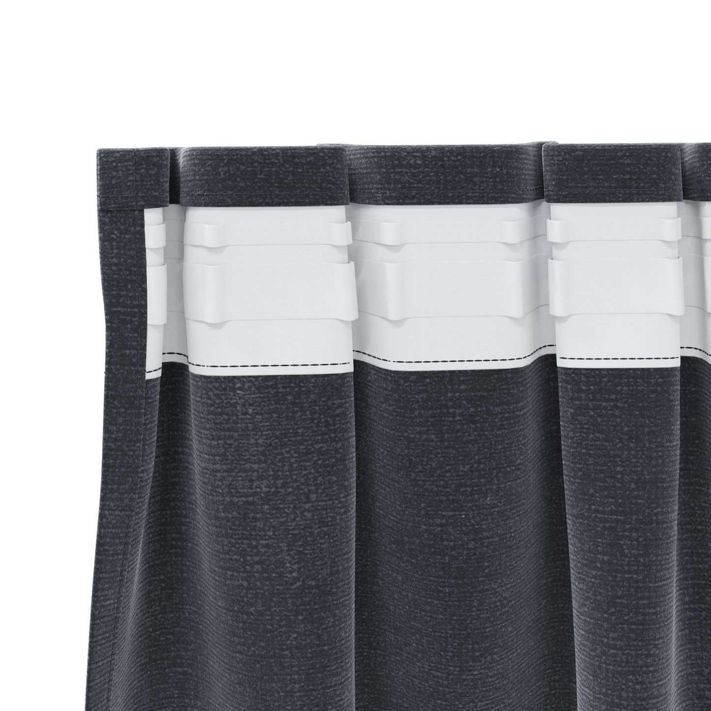 Mørklægningsgardiner Med Topbånd 2 Stk Mørkegrå Velour