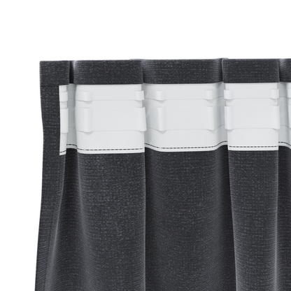 Mørklægningsgardiner Med Topbånd 2 Stk Mørkegrå Velour