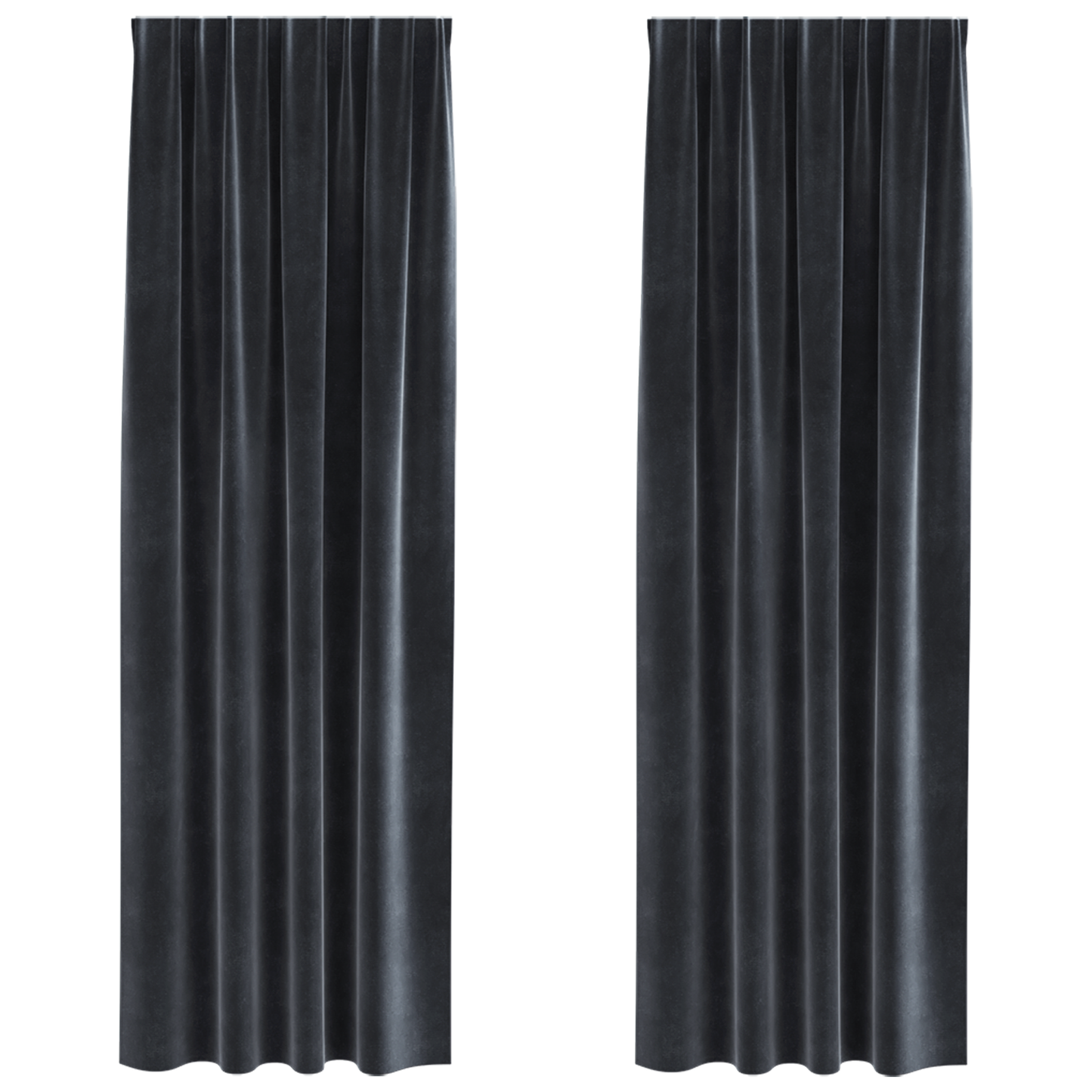 Mørklægningsgardiner Med Topbånd 2 Stk Mørkegrå Velour