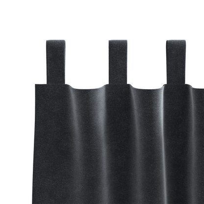 Blackout Gardiner Med Ophængsløkker 2 Stk Mørkegrå Velour