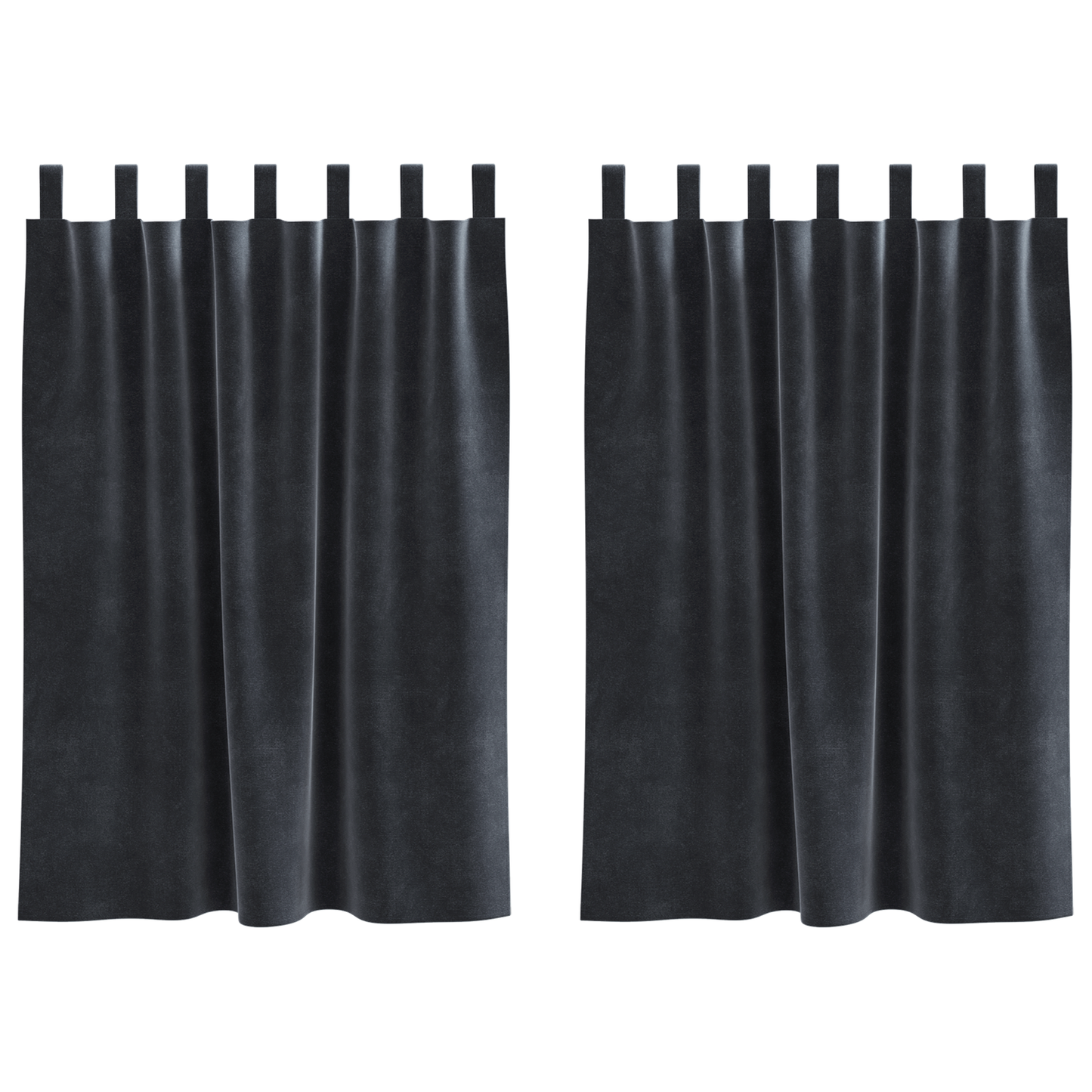 Blackout Gardiner Med Ophængsløkker 2 Stk Mørkegrå Velour