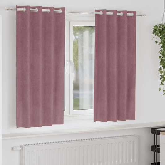 Mørklægningsgardiner Med Øjer 2 Stk Mørk Pink Fløjl