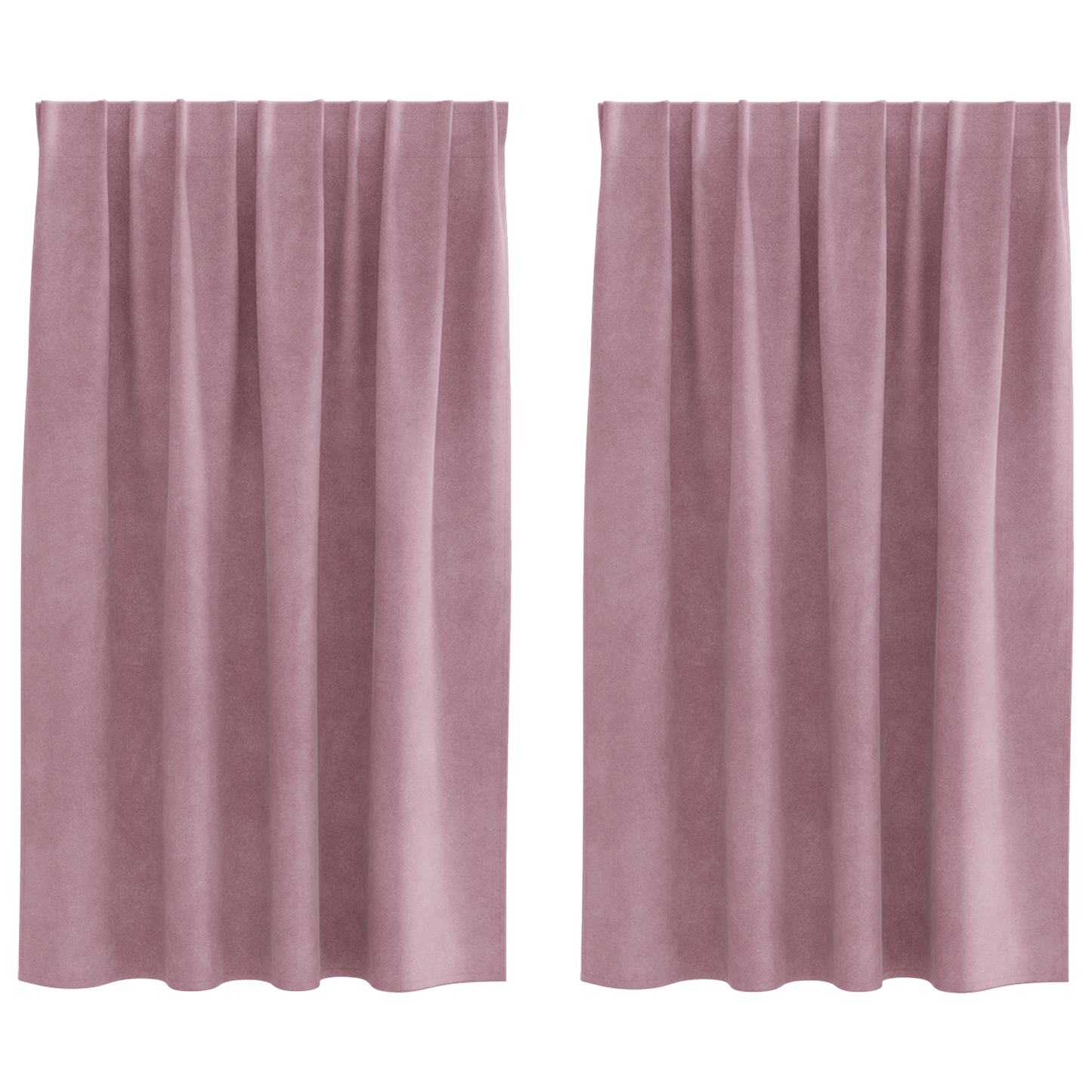 Mørklægningsgardiner Med Top Tape 2 Stk Mørk Pink Fløjl