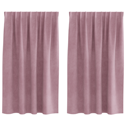 Mørklægningsgardiner Med Top Tape 2 Stk Mørk Pink Fløjl