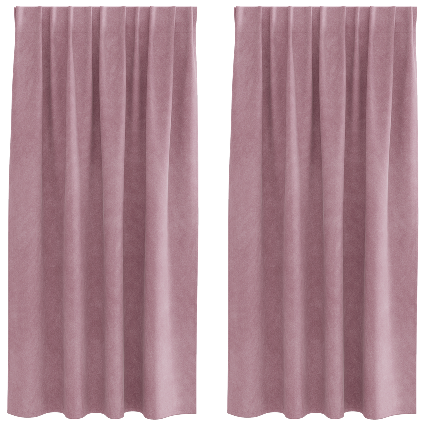 Mørklægningsgardiner Med Topbånd 2 Stk Mørk Pink Fløjl