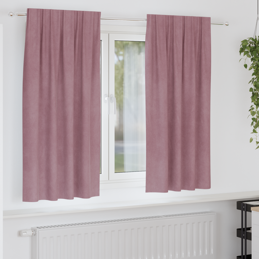 Mørklægningsgardiner Med Topbånd 2 Stk Mørk Pink Fløjl