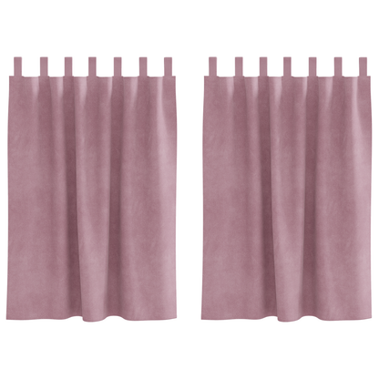 Mørklægningsgardiner Med Ophængsløkker 2 Stk Mørk Pink Fløjl