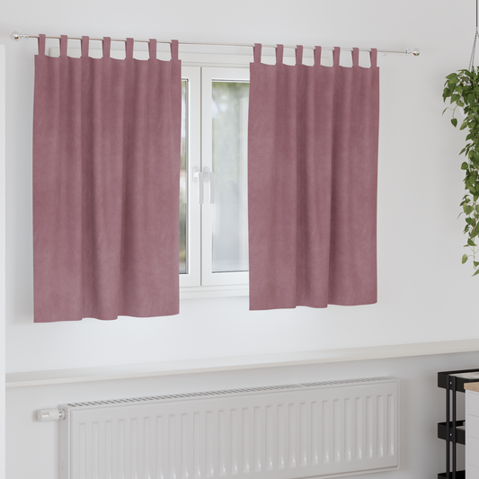 Mørklægningsgardiner Med Ophængsløkker 2 Stk Mørk Pink Fløjl