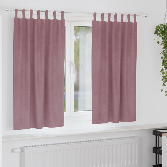 Mørklægningsgardiner Med Hængesløjfer 2 Stk Mørk Pink Fløjl