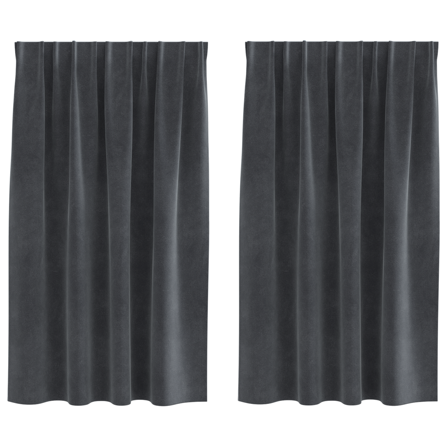 Mørklægningsgardiner Med Topbånd 2 Stk Lysegrå Velour