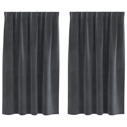 Mørklægningsgardiner Med Topbånd 2 Stk Lysegrå Velour