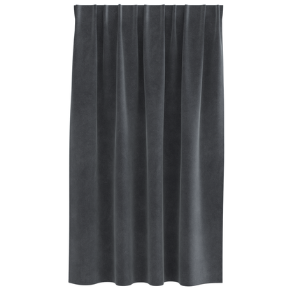 Mørklægningsgardiner Med Topbånd 2 Stk Lysegrå Velour