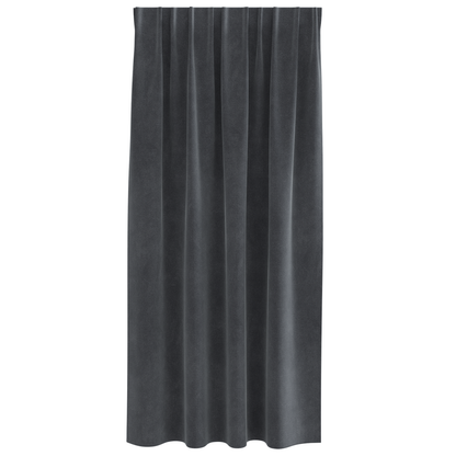 Mørklægningsgardiner Med Top Tape 2 Stk Lys Grå Velour