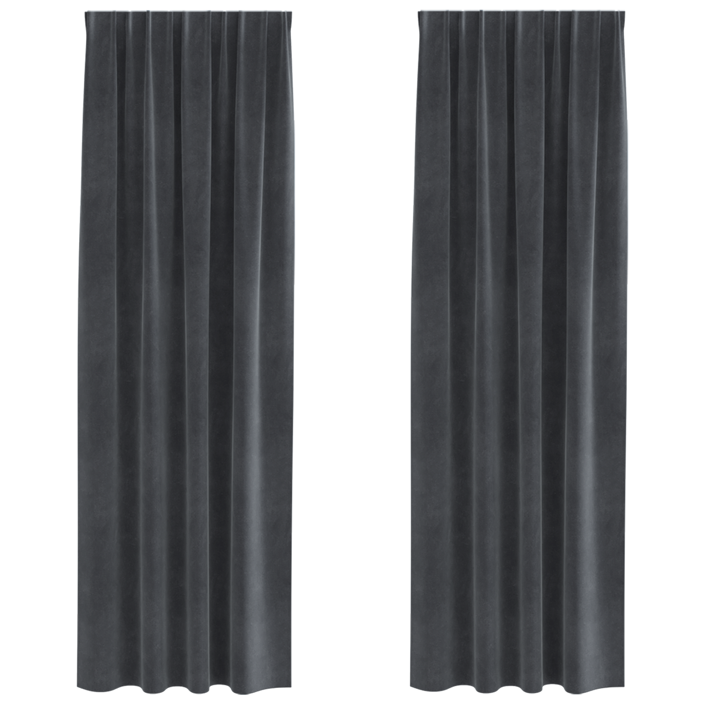 Blackout Gardiner Med Top Tape 2 Stk Lys Grå Velour