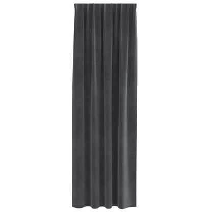 Blackout Gardiner Med Top Tape 2 Stk Lys Grå Velour
