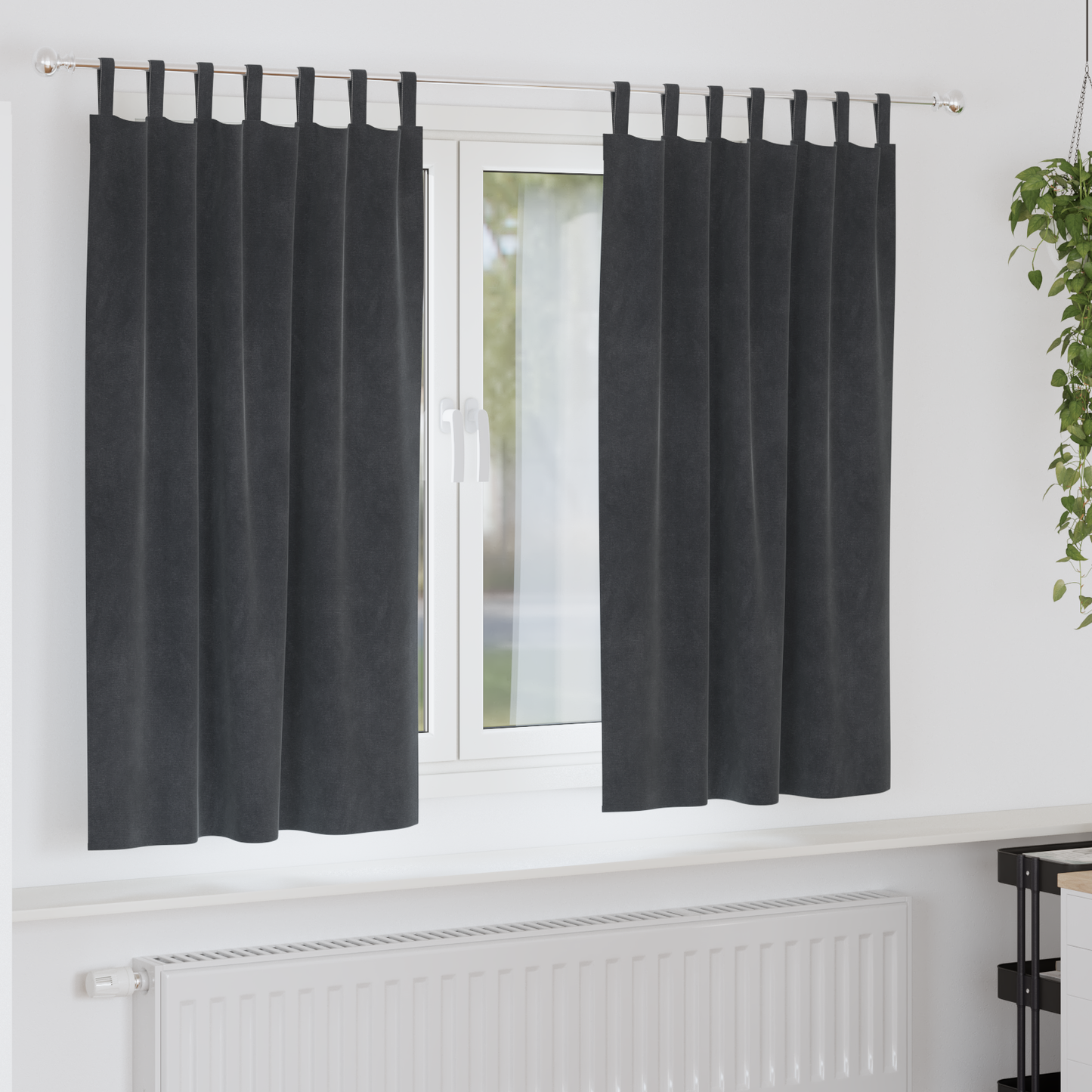 Mørklægningsgardiner Med Ophængsløkker 2 Stk Lysegrå Velour