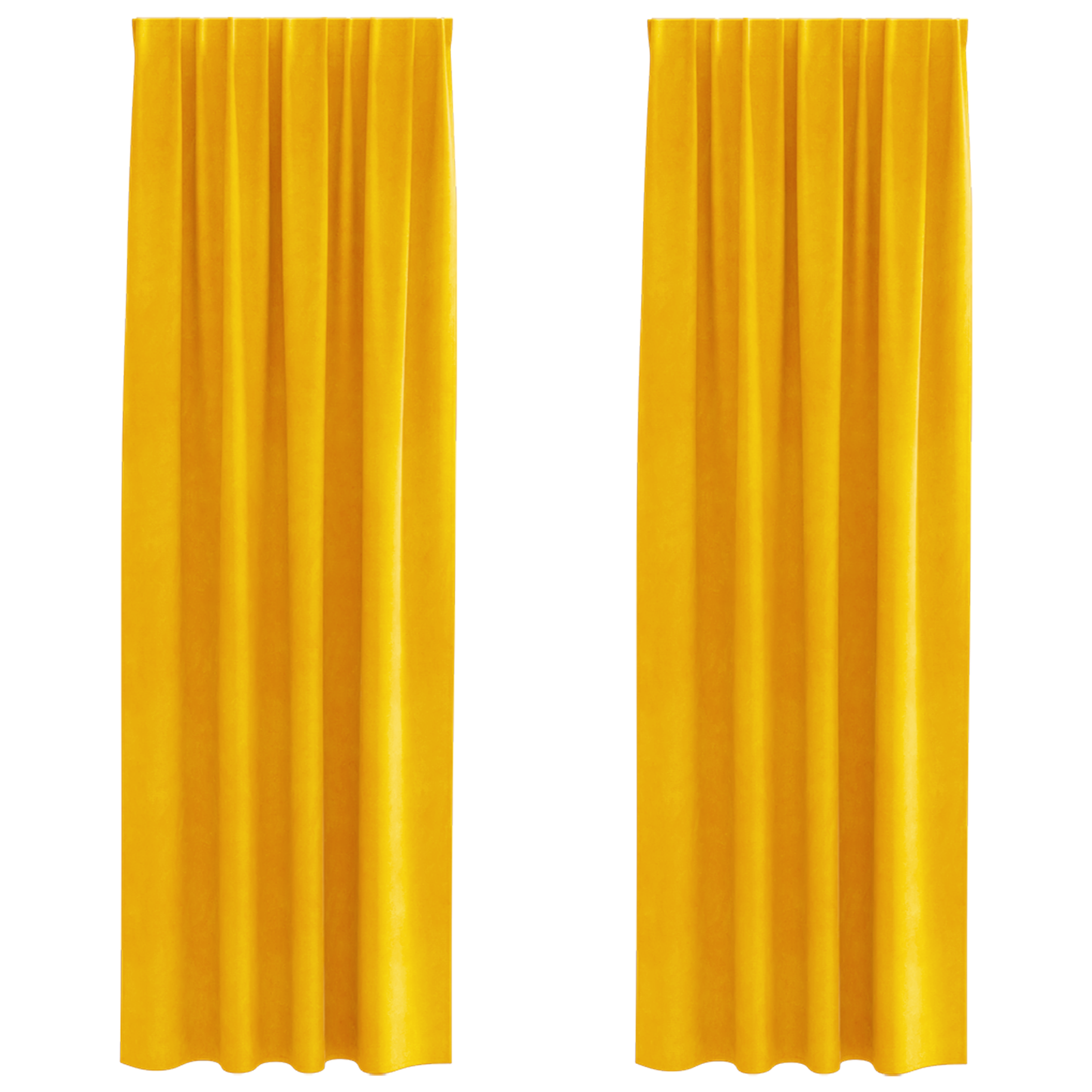 Mørklægningsgardiner Med Topbånd 2 Stk Sennepsgul Velour