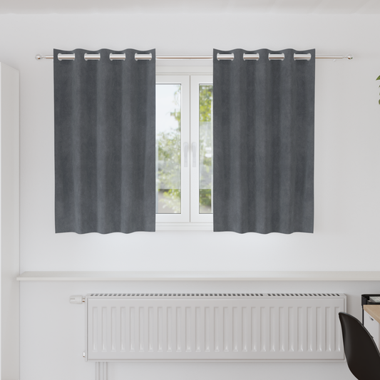 Mørklægningsgardiner Med Øjer 2 Stk Super Lysegrå Velour