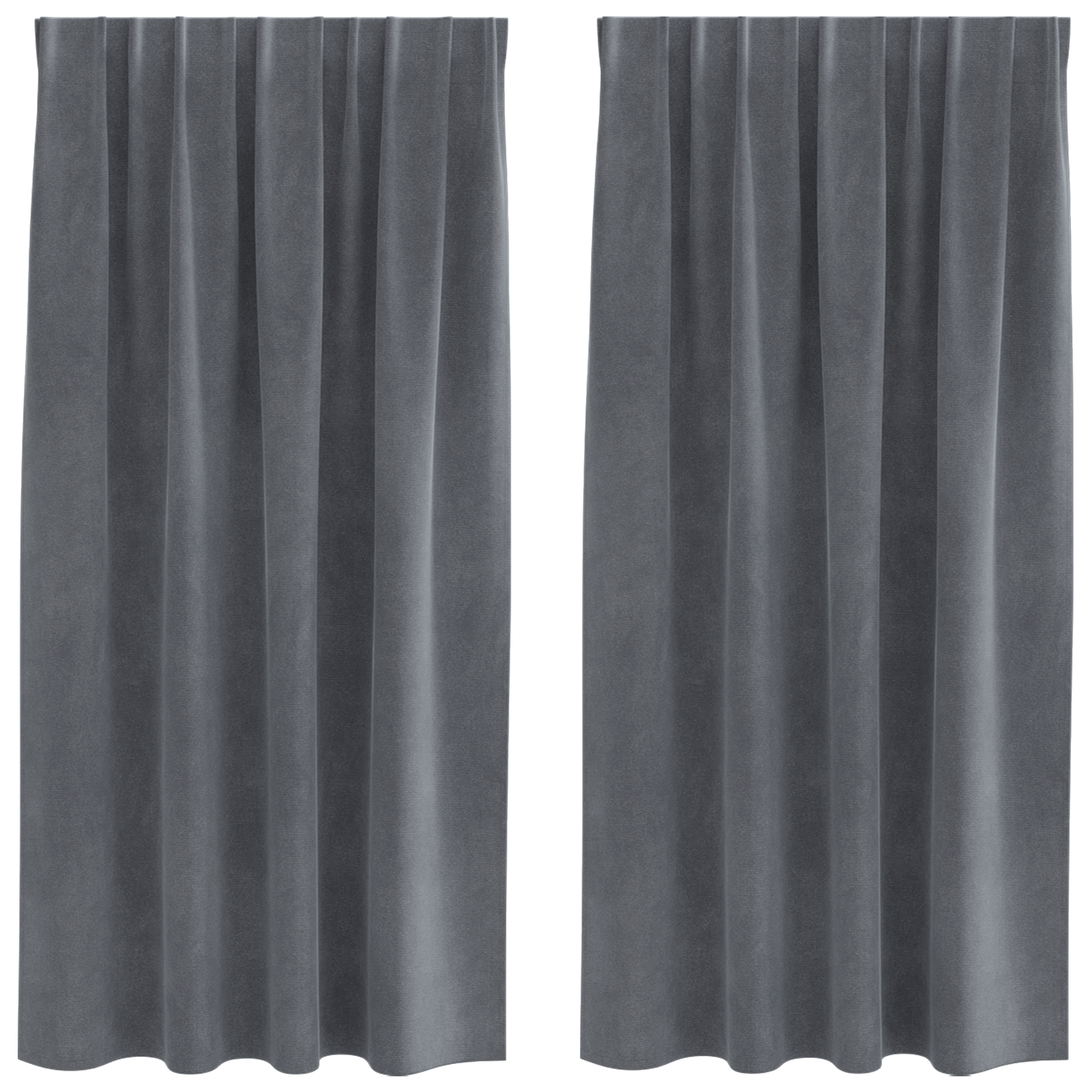 Mørklægningsgardiner Med Topbånd 2 Stk Super Lysegrå Velour