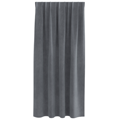 Mørklægningsgardiner Med Topbånd 2 Stk Super Lysegrå Velour