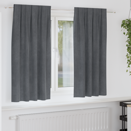 Mørklægningsgardiner Med Topbånd 2 Stk Super Lysegrå Velour
