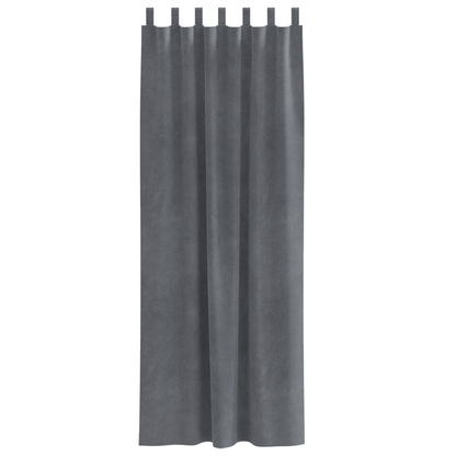 Mørklægningsgardiner Med Hængeløkker 2 Stk Super Lys Grå Velour