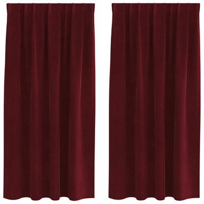 Mørklægningsgardiner Med Topbånd 2 Stk Vinrød Velour