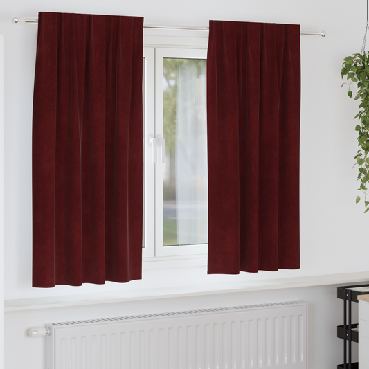 Mørklægningsgardiner Med Topbånd 2 Stk Vinrød Velour