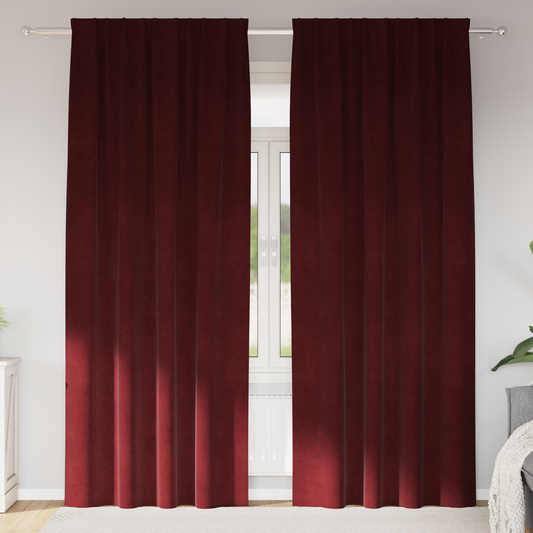 Blackout Gardiner Med Top Tape 2 Stk Vinkræd Velour