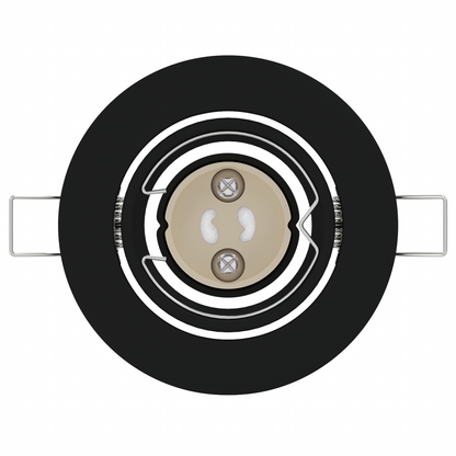 Indbygningsspot 12 Stk Runde Gu10 Sort Ø90 Mm Stål