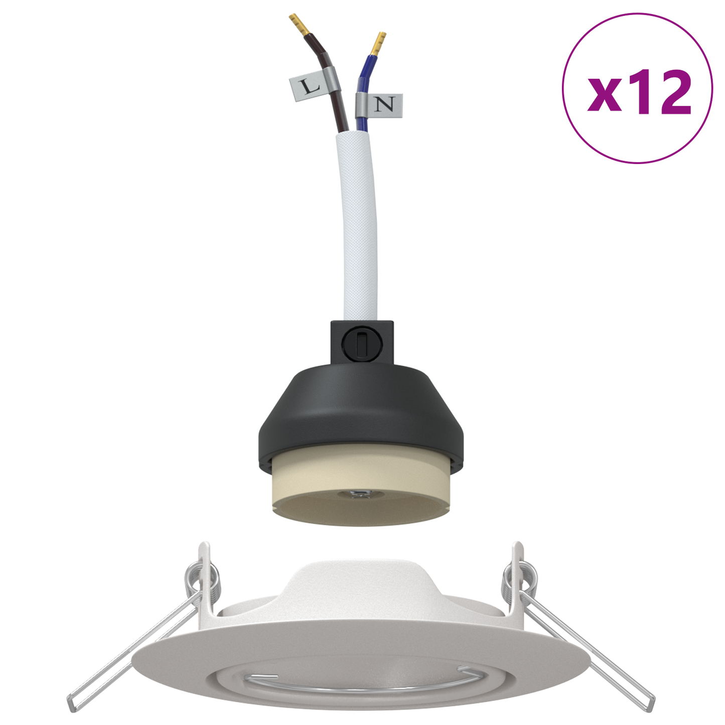 Indbyggede Spotlights 12 Stk Runde Gu10 Hvid Ø90 Mm Stål