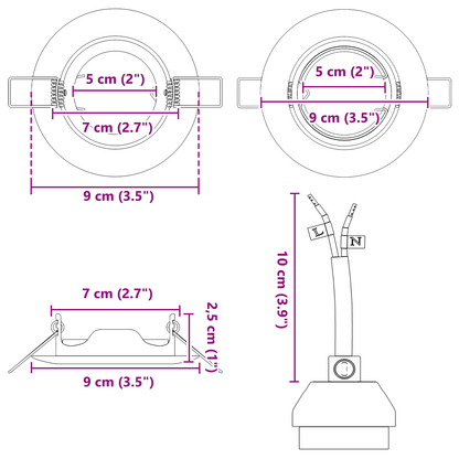 Indbyggede Spotlights 24 Stk Runde Gu10 Hvid Ø90 Mm Stål
