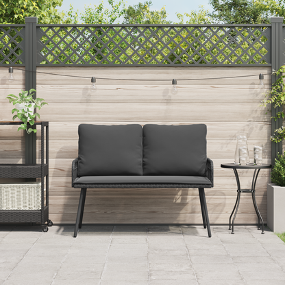 Havebænk Sort 114X64X78 Cm Poly Rattan