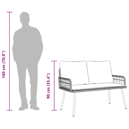 Havebænk Sort 114X64X78 Cm Poly Rattan