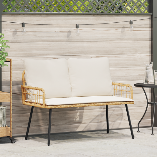 Havnebænk Natural 114X64X78 Cm Poly Rattan