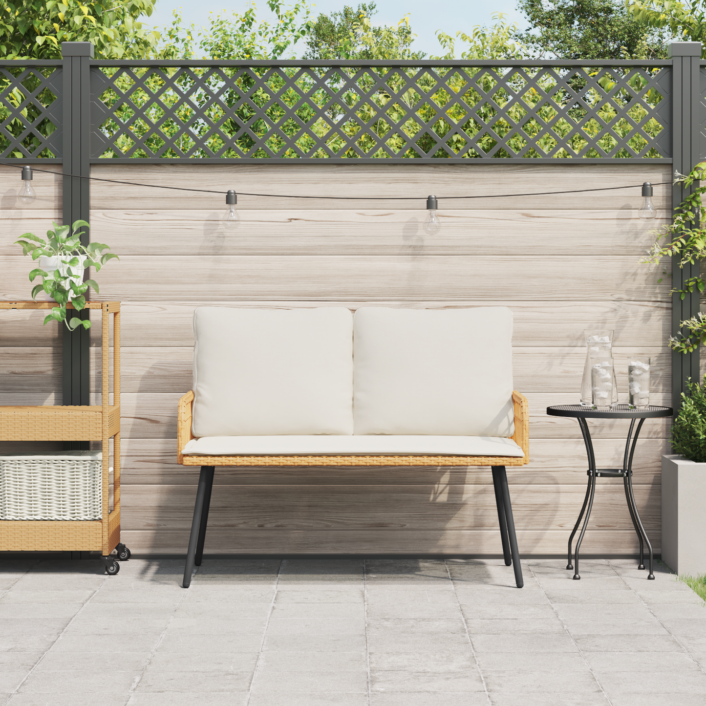 Havnebænk Natural 114X64X78 Cm Poly Rattan