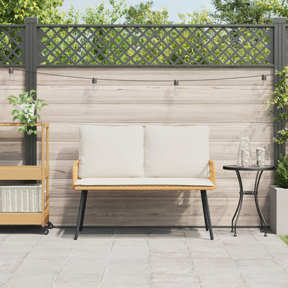 Havnebænk Natural 114X64X78 Cm Poly Rattan