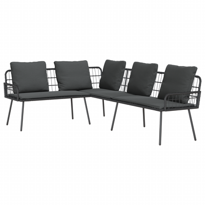 L-Formet Sofa Sort 231X173X78 Cm Poly Rattan