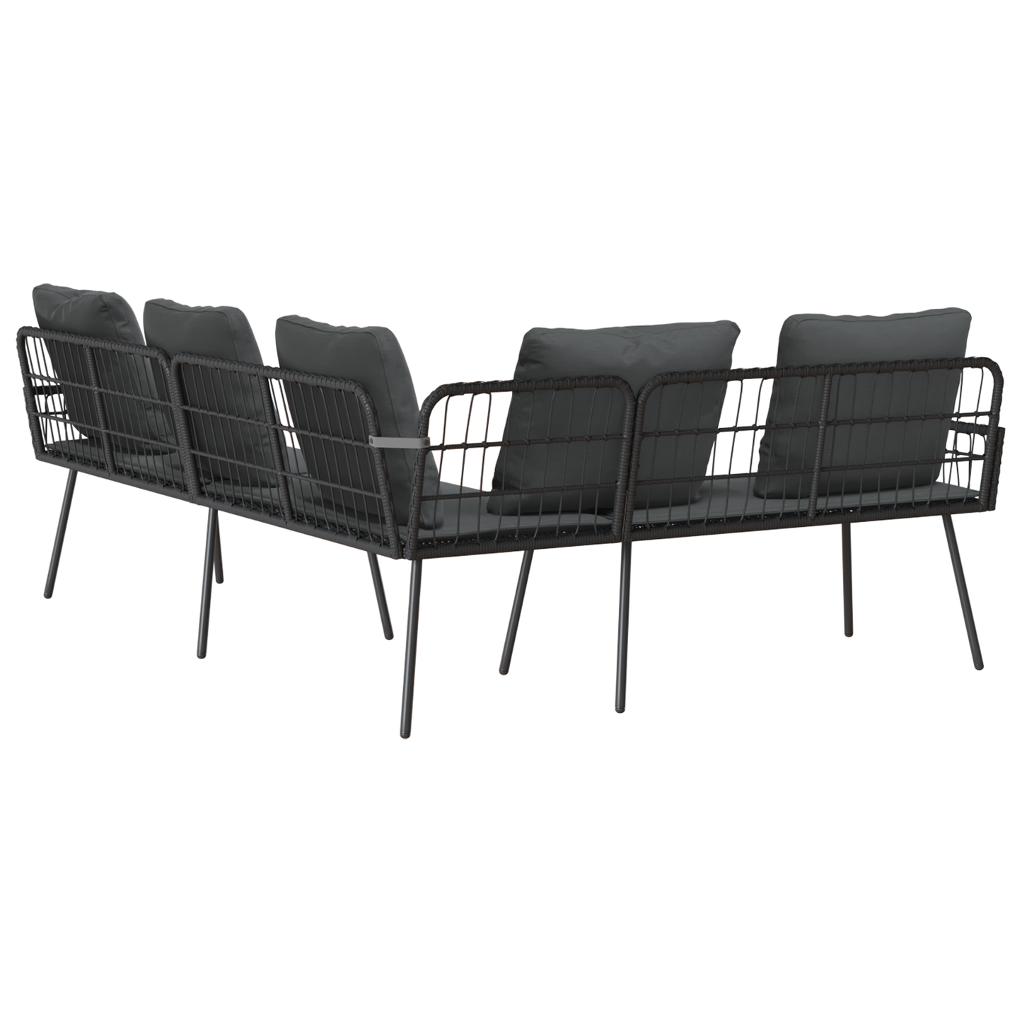 L-Formet Sofa Sort 231X173X78 Cm Poly Rattan