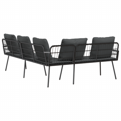 L-Formet Sofa Sort 231X173X78 Cm Poly Rattan