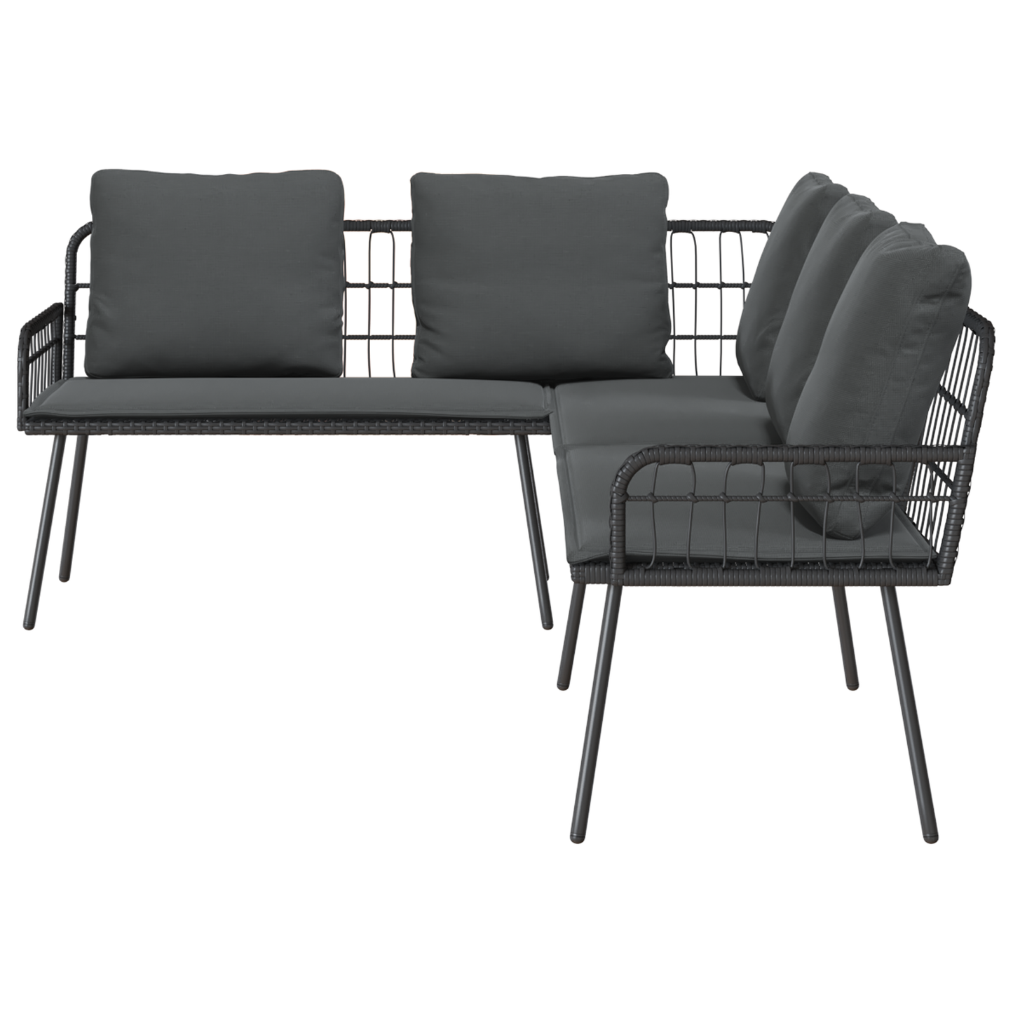 L-Formet Sofa Sort 231X173X78 Cm Poly Rattan