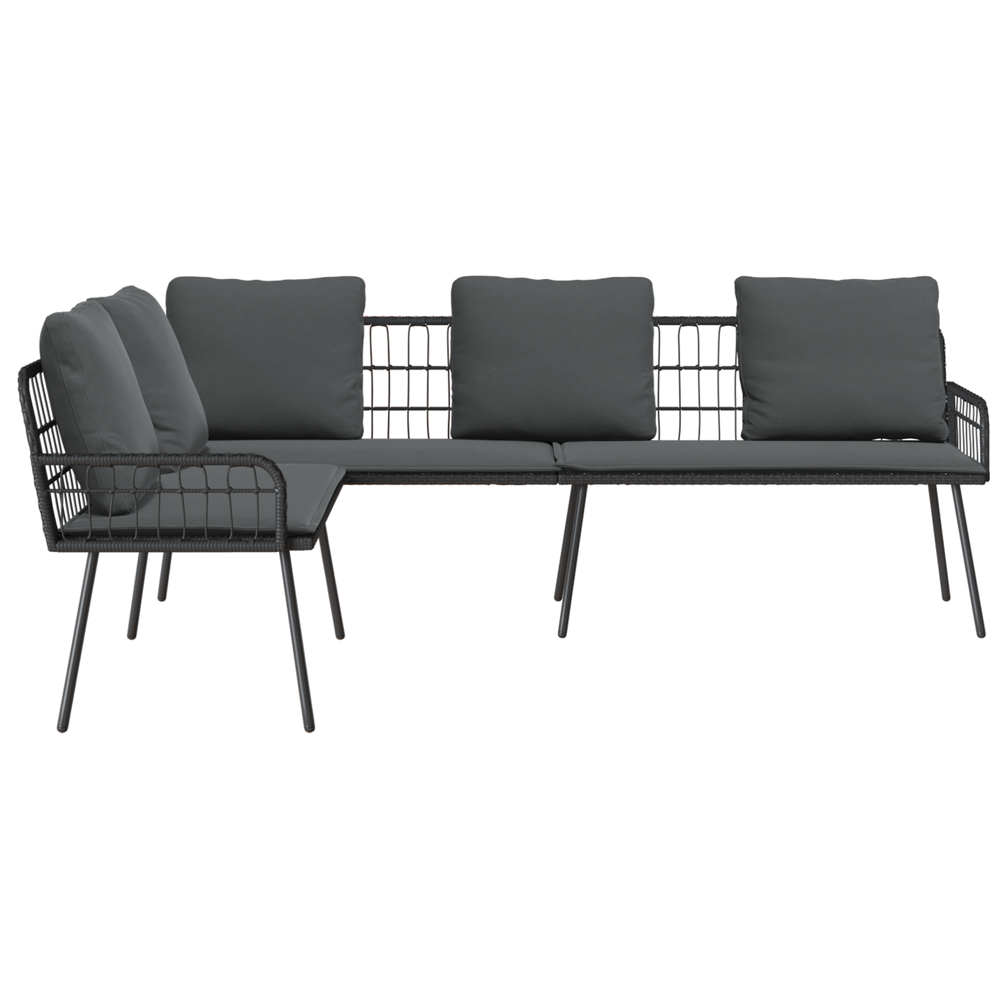 L-Formet Sofa Sort 231X173X78 Cm Poly Rattan